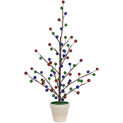 Northlight 24" Glittered Ball Artificial 2 Foot Pine Christmas Tree