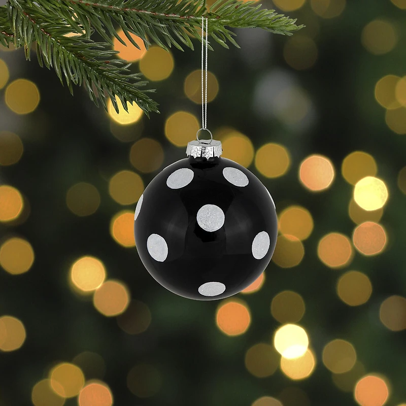 Northlight 4" Polka Dot Glass Ball Christmas Ornament