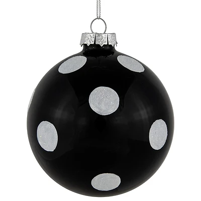 Northlight 4" Polka Dot Glass Ball Christmas Ornament