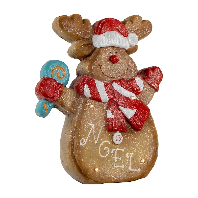 Northlight 14" Led "Noel" Gingerbread Reindeer Gingerbread House