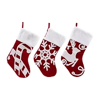 Northlight 20" Reindeer And Snowflake Embroidered Christmas Stocking