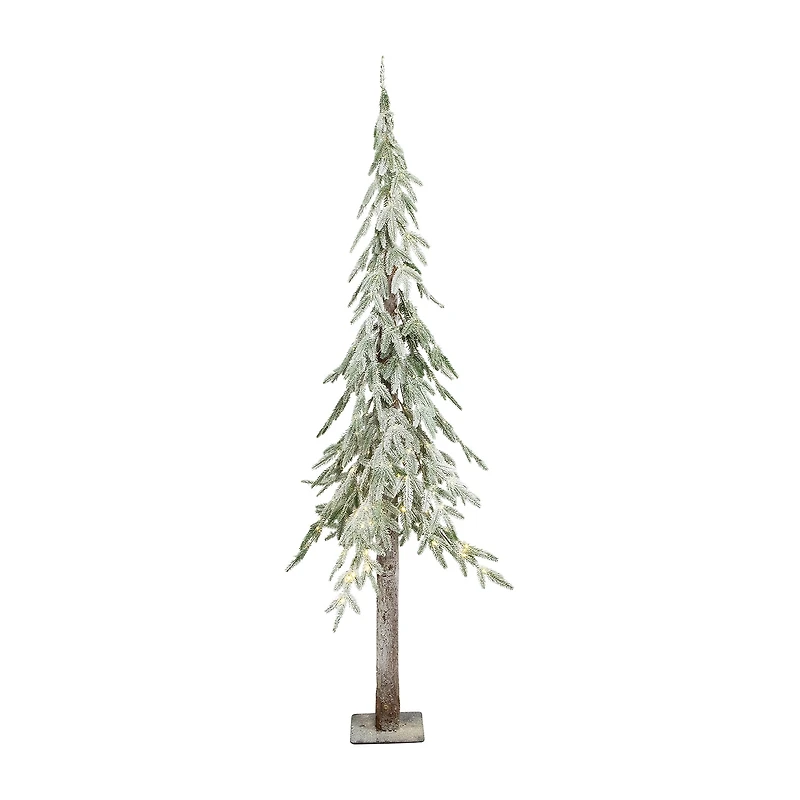 Northlight 6ft Prelit Alpine Flocked Artificial 6 Foot Pine Christmas Tree