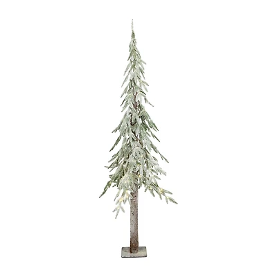 Northlight 6ft Prelit Alpine Flocked Artificial 6 Foot Pine Christmas Tree
