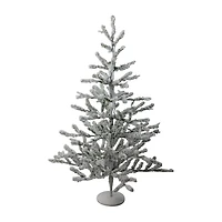 Northlight 36" Green Flocked Alpine Coral 3 Foot Flocked Pine Christmas Tree