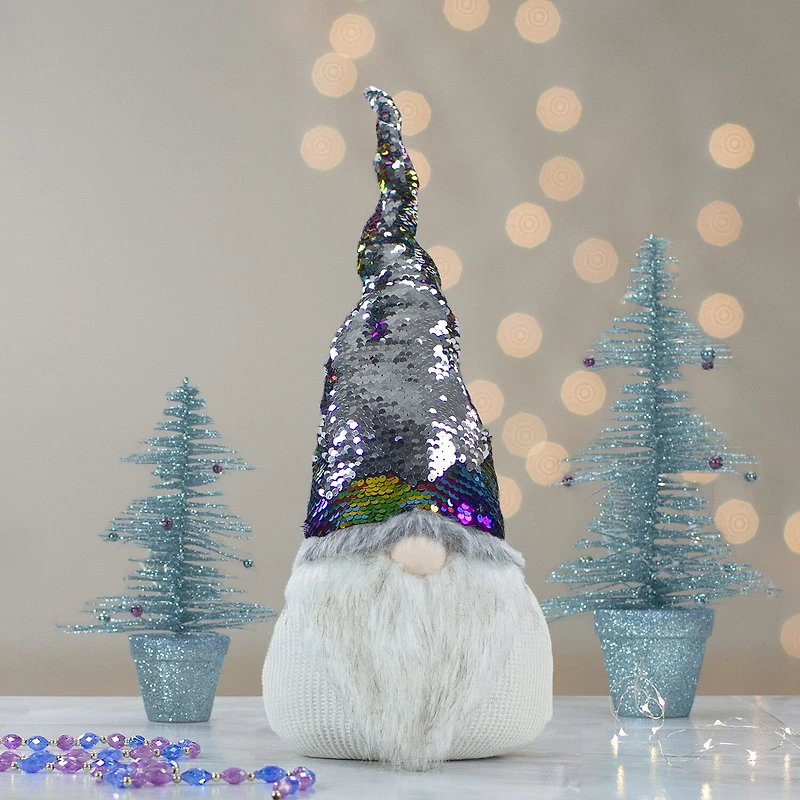 Northlight 24" Gnome With Rainbow Flip Sequin Hat Christmas Gnome