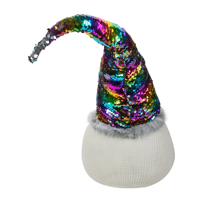 Northlight 24" Gnome With Rainbow Flip Sequin Hat Christmas Gnome