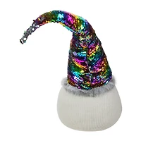 Northlight 24" Gnome With Rainbow Flip Sequin Hat Christmas Gnome