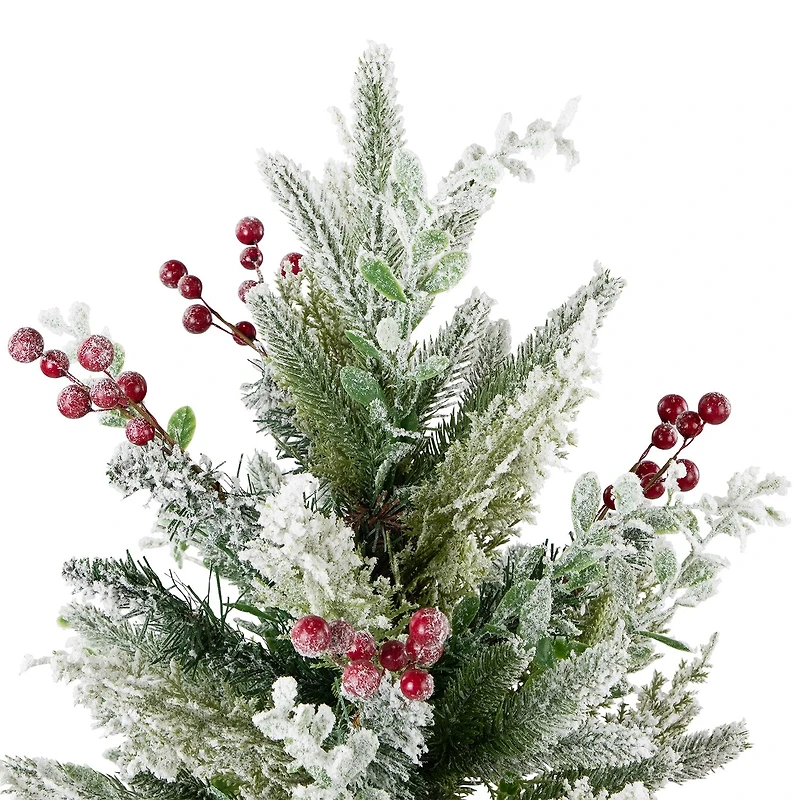 Northlight 24" Flocked Balsam Pine Artificial Mini In Burlap Base 2 Foot Flocked Pine Christmas Tree
