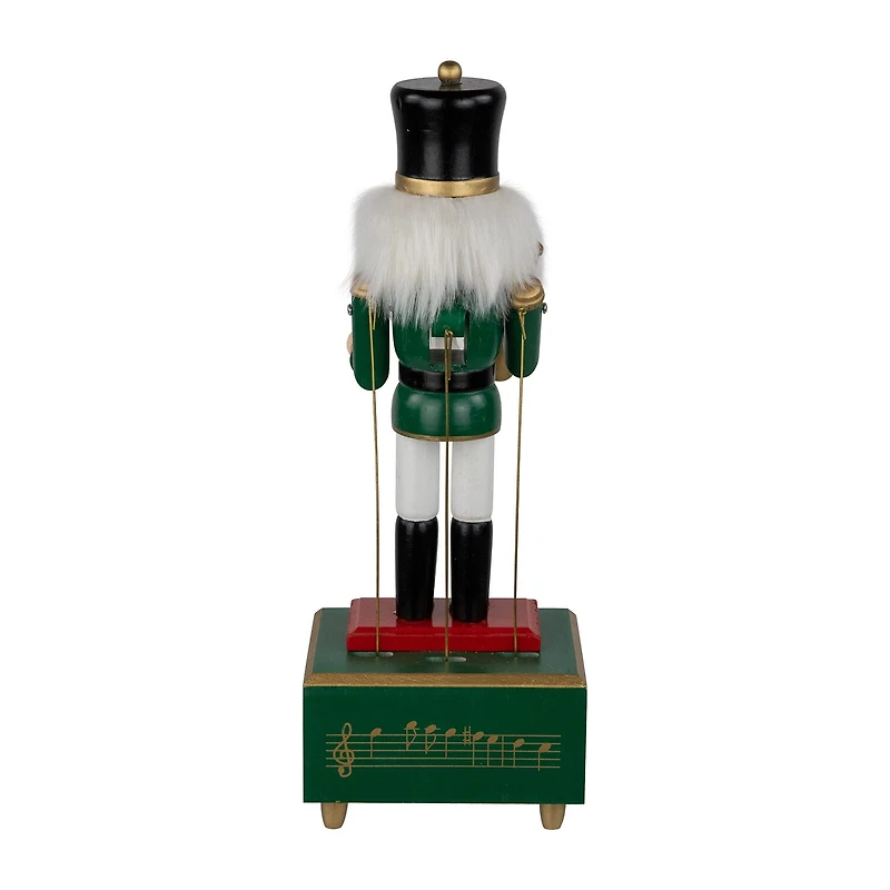 Northlight 12" Nutcracker Red Animated And Musical With Trumpet Wood Plays Music Christmas Nutcracker