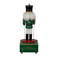 Northlight 12" Nutcracker Red Animated And Musical With Trumpet Wood Plays Music Christmas Nutcracker