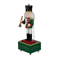 Northlight 12" Nutcracker Red Animated And Musical With Trumpet Wood Plays Music Christmas Nutcracker
