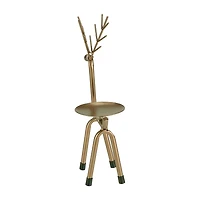 Northlight 10" Small Bronze Reindeer Pillar Candle Holder