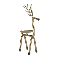 Northlight 10" Small Bronze Reindeer Pillar Candle Holder
