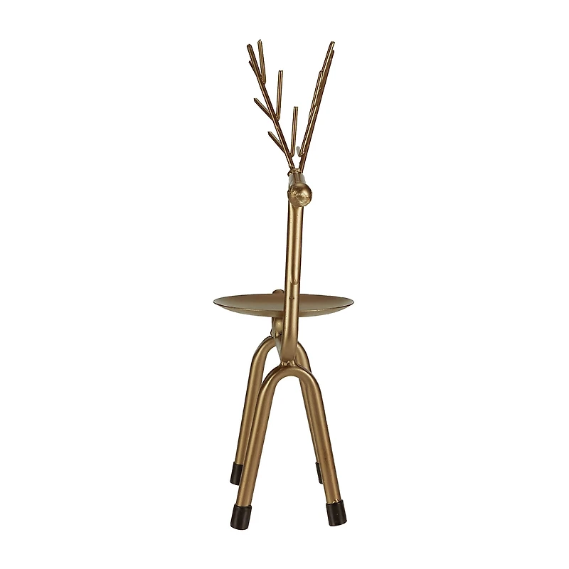 Northlight 10" Small Bronze Reindeer Pillar Candle Holder