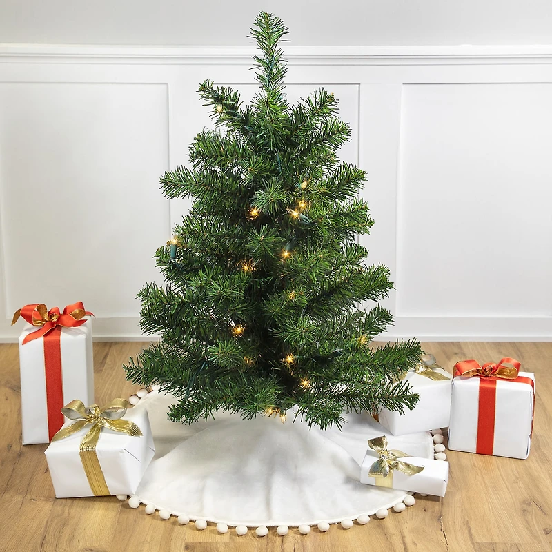Northlight 3ft Prelit Full Canadian Pine 3 Foot Pre-Lit Pine Christmas Tree