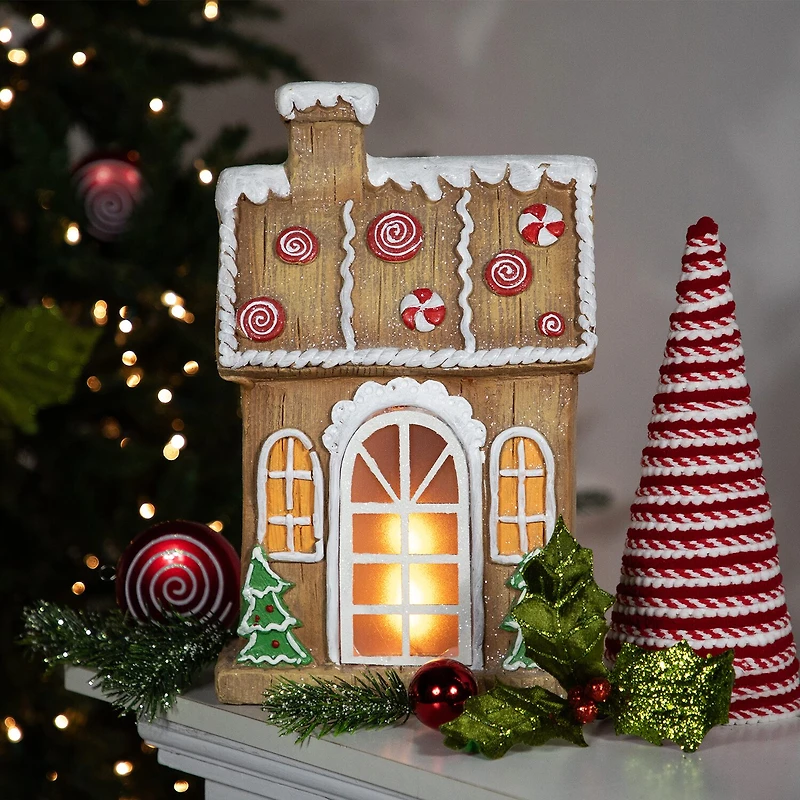 Northlight 14" Led Lighted Peppermint Gingerbread House