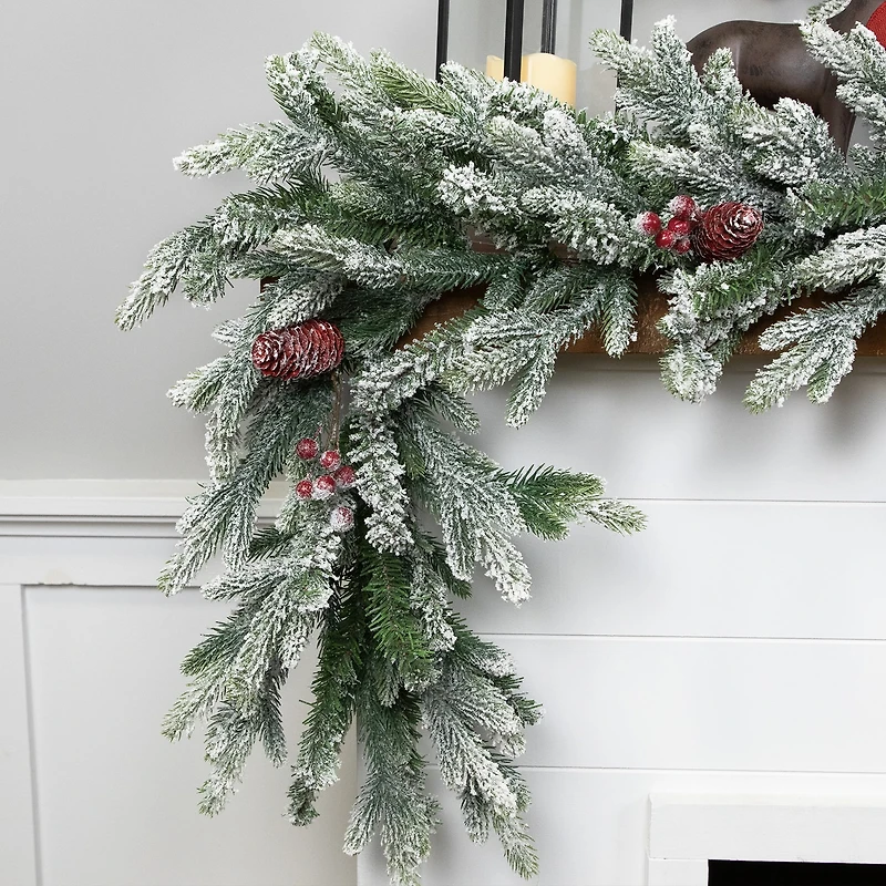 Northlight 7ft Flocked Snowcap Grove Fir Christmas Indoor Garland
