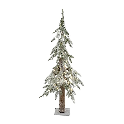 Northlight 3ft Led Battery Operated Flocked Alpine Artificial 3 Foot Pine Christmas Tree