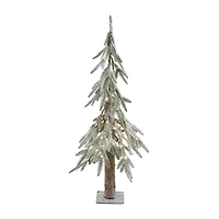 Northlight 3ft Led Battery Operated Flocked Alpine Artificial 3 Foot Pine Christmas Tree