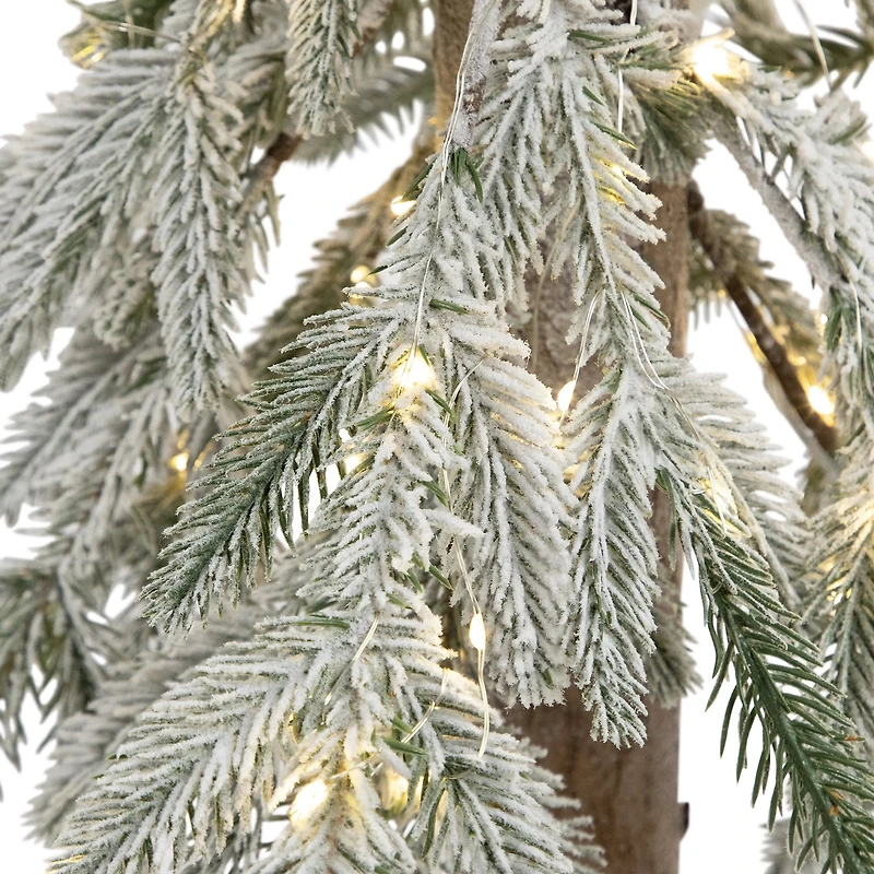 Northlight 3ft Led Battery Operated Flocked Alpine Artificial 3 Foot Pine Christmas Tree