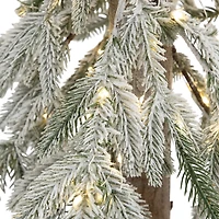 Northlight 3ft Led Battery Operated Flocked Alpine Artificial 3 Foot Pine Christmas Tree