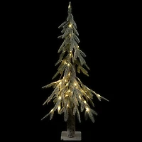 Northlight 3ft Led Battery Operated Flocked Alpine Artificial 3 Foot Pine Christmas Tree