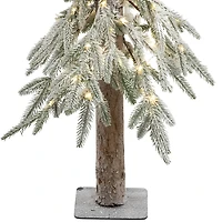 Northlight 3ft Led Battery Operated Flocked Alpine Artificial 3 Foot Pine Christmas Tree