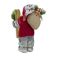Northlight 12" Standing Nordic Santa With Skis Christmas Figurine