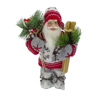 Northlight 12" Standing Nordic Santa With Skis Christmas Figurine