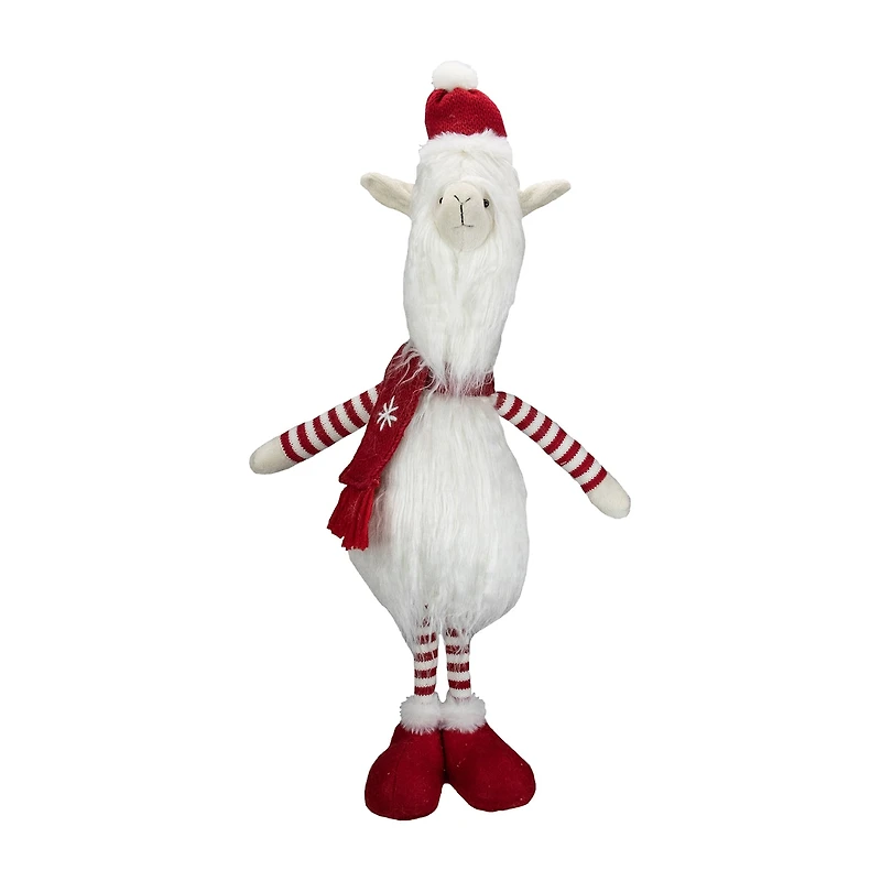 Northlight 26" Plush Standing Striped Llama Christmas Figurine