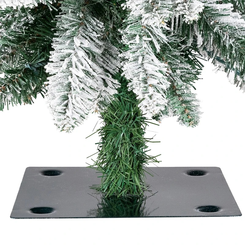 Northlight 5ft Prelit Pencil Flocked Alpine Artificial Clear Lights 5 Foot Flocked Pine Christmas Tree