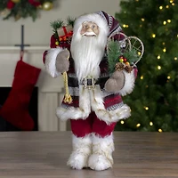 Northlight 18" Standing Santa With Snow Shoes And Fur Boots Christmas Figurine