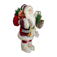 Northlight 18" Standing Santa With Snow Shoes And Fur Boots Christmas Figurine