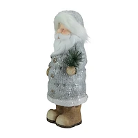 Northlight 18" Ceramic Santa Holding Pine Sprig Christmas Figurine