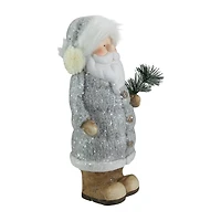 Northlight 18" Ceramic Santa Holding Pine Sprig Christmas Figurine