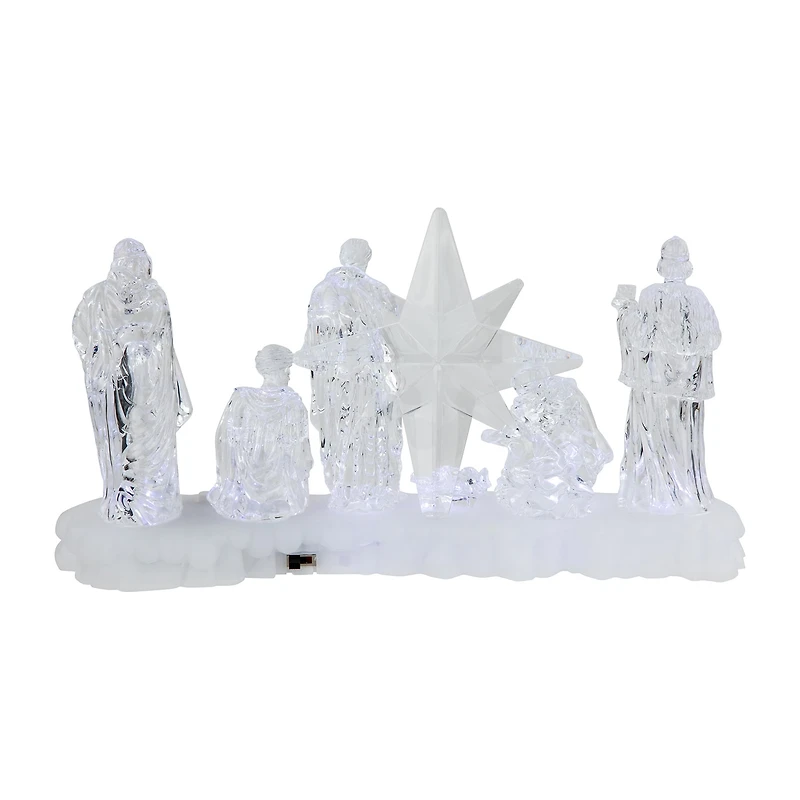 Northlight 12" Led Lighted Nativity Scene Acrylic Lighted Nativity Set
