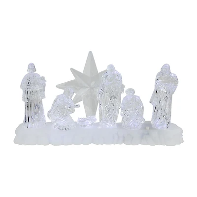 Northlight 12" Led Lighted Nativity Scene Acrylic Lighted Nativity Set