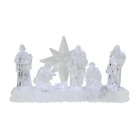 Northlight 12" Led Lighted Nativity Scene Acrylic Lighted Nativity Set