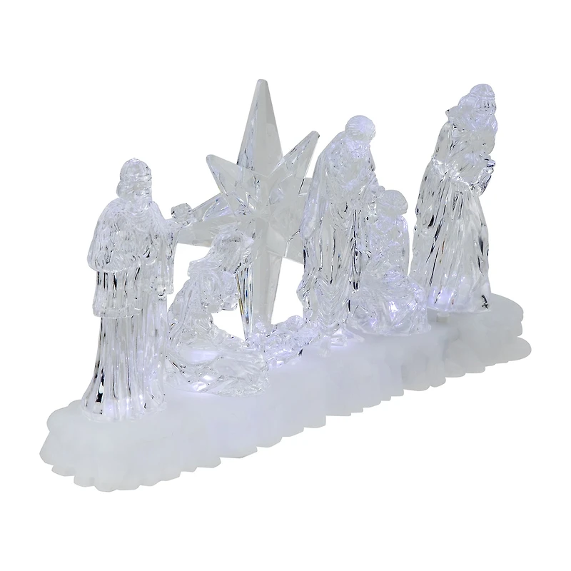 Northlight 12" Led Lighted Nativity Scene Acrylic Lighted Nativity Set