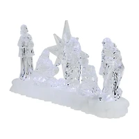 Northlight 12" Led Lighted Nativity Scene Acrylic Lighted Nativity Set