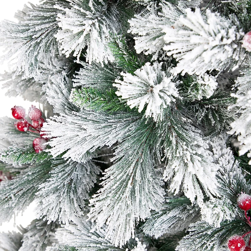 Northlight 7ft Full Flocked Fairfield Fir Artificial 6 1/2 Foot Flocked Pine Christmas Tree