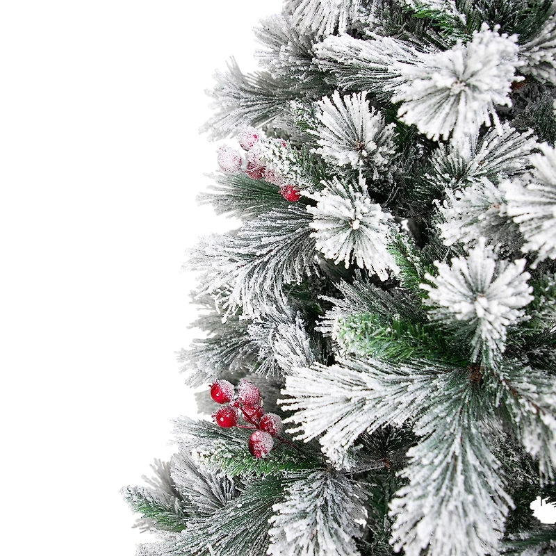 Northlight 7ft Full Flocked Fairfield Fir Artificial 6 1/2 Foot Flocked Pine Christmas Tree