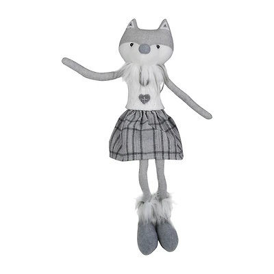 Northlight 22" Sitting Girl Fox With Dangling Legs Christmas Figurine
