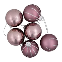 Northlight 2" Shiny And Matte Glass Ball 24ct Christmas Ornament