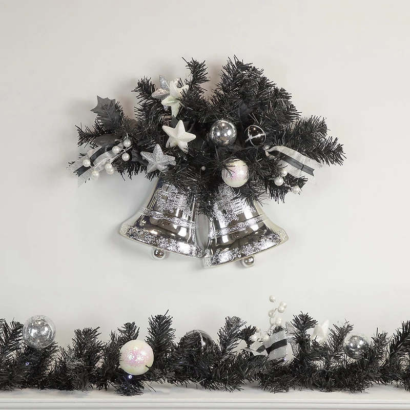 Northlight 9ft Prelit Battery Operated Black Pine Christmas Indoor Garland