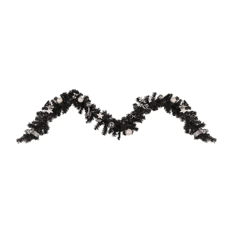 Northlight 9ft Prelit Battery Operated Black Pine Christmas Indoor Garland