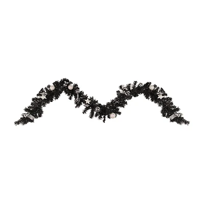 Northlight 9ft Prelit Battery Operated Black Pine Christmas Indoor Garland