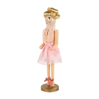 Northlight 16" Tutu Blonde Wooden Ballerina Wood Christmas Nutcracker