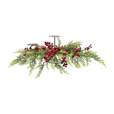 Northlight 36" Apples And Berries Triple Pillar Candle Holder