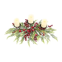Northlight 36" Apples And Berries Triple Pillar Candle Holder